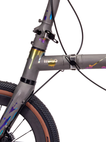 HEXATI T20 ELite Custom Paint – One-of-a-Kind Titanium Gravel Folding Bike