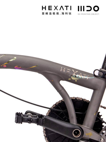 HEXATI T20 ELite Custom Paint – One-of-a-Kind Titanium Gravel Folding Bike