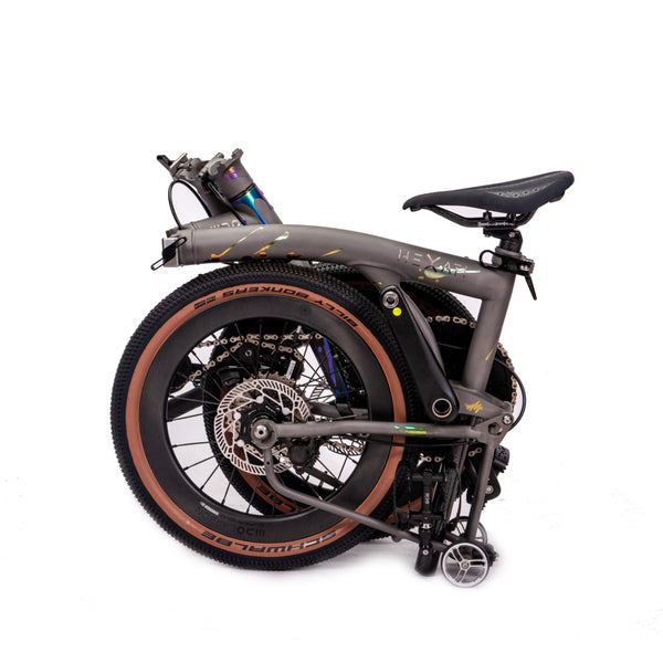 HEXATI T20 ELite Custom Paint – One-of-a-Kind Titanium Gravel Folding Bike