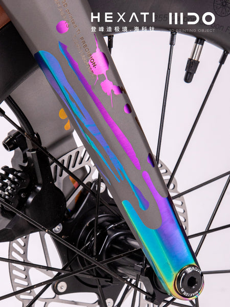 HEXATI T20 ELite Custom Paint – One-of-a-Kind Titanium Gravel Folding Bike