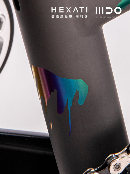 HEXATI T20 ELite Custom Paint – One-of-a-Kind Titanium Gravel Folding Bike