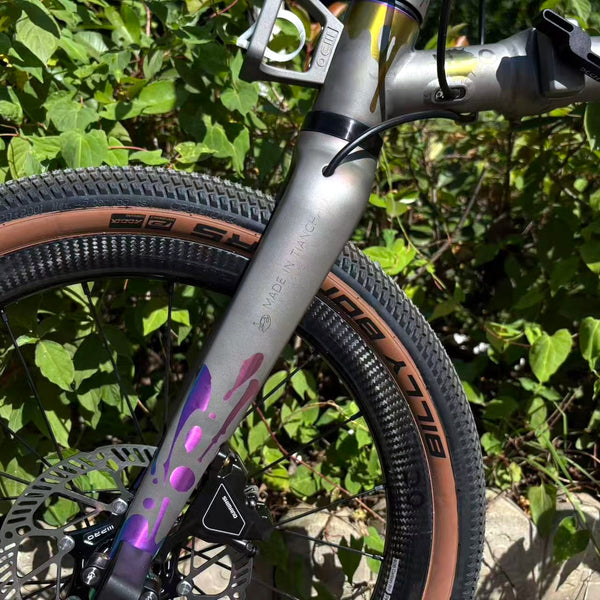 HEXATI T20 ELite Custom Splash – 9.2kg Full-Titanium Gravel Folding Bike with SRAM Rival AXS and titanium cranks