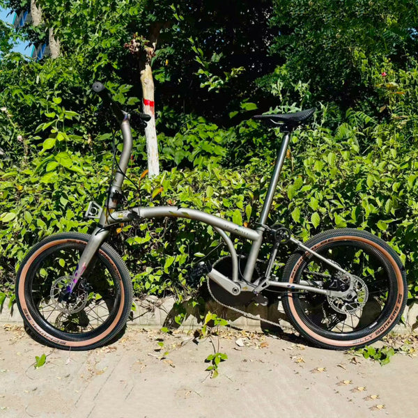 HEXATI T20 ELite Custom Splash – 9.2kg Full-Titanium Gravel Folding Bike with SRAM Rival AXS and titanium cranks