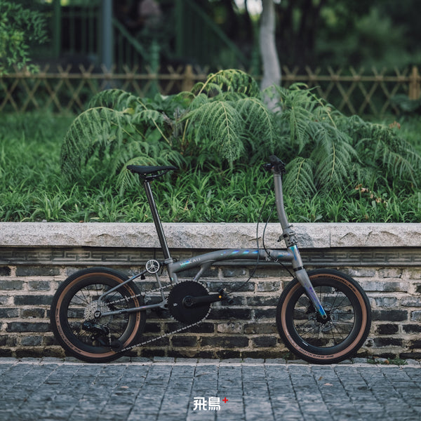 HEXATI T20 ELite Custom Paint – Titanium Gravel Folding Bike--with L-TWOO ER9 wireless groupsets