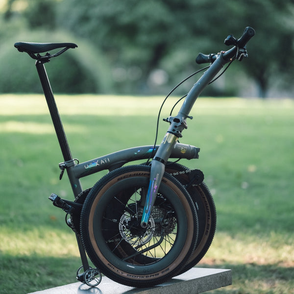 HEXATI T20 ELite Custom Paint – Titanium Gravel Folding Bike--with L-TWOO ER9 wireless groupsets