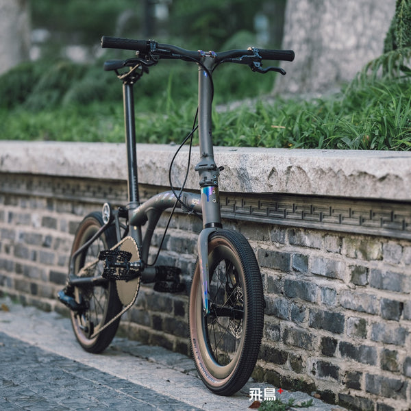 HEXATI T20 ELite Custom Paint – Titanium Gravel Folding Bike--with L-TWOO ER9 wireless groupsets