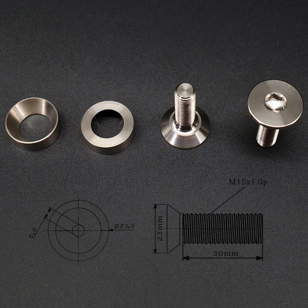 HEXATI / COMEPLAY Titanium Crank Spindle Bolt / Washer Kit  for BMX Spindle 22mm