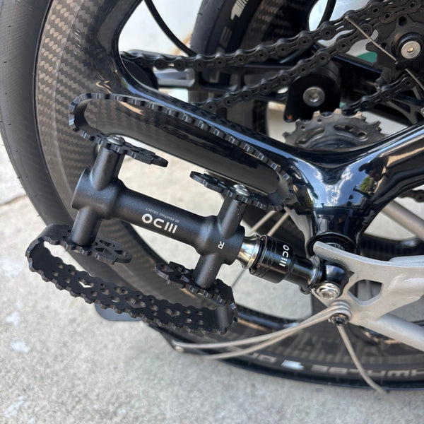 Ultra-Light Double Quick Release Tiny Bubbly Pedals for Brompton G Line 341g – Titanium Spindle, Titanium adapter, Wide Platform