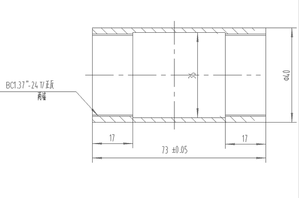 Gr.5 Titanium BSA English Thread BB73 Bottom Bracket Shell | 73x40mm | 1.370"x24TPI