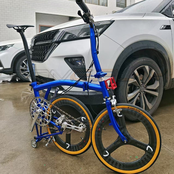 Titanium Brompton Trifold Bicycle Foldable Bike fold like