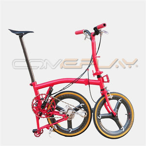 Full aero titanium brompton 16 Inch tri-fold Folding Bike with 7-Speed