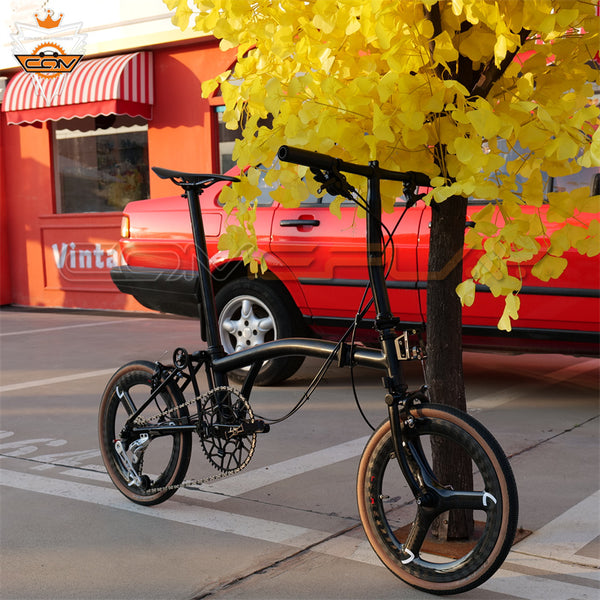 full titanium Brompton tri-fold bike 