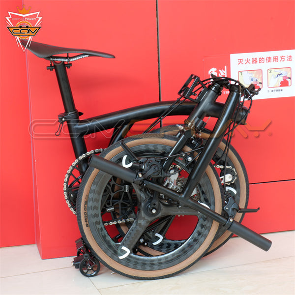 full titanium Brompton tri-fold bike 