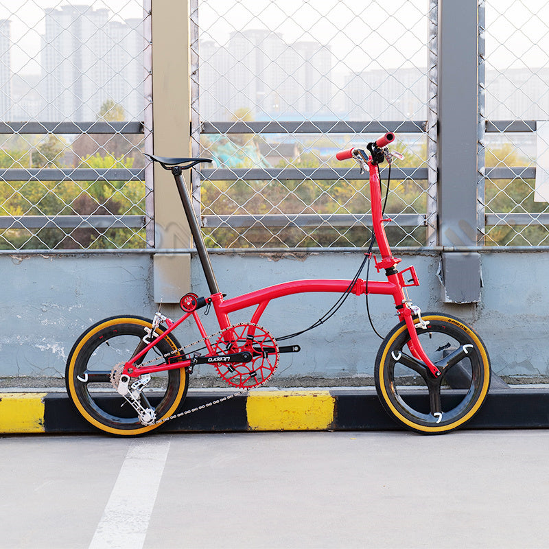Full aero titanium brompton 16 Inch tri-fold Folding Bike with 7