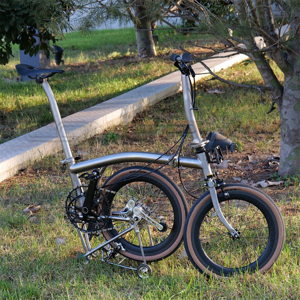 Colorful full titanium Brompton clone comeplete bike