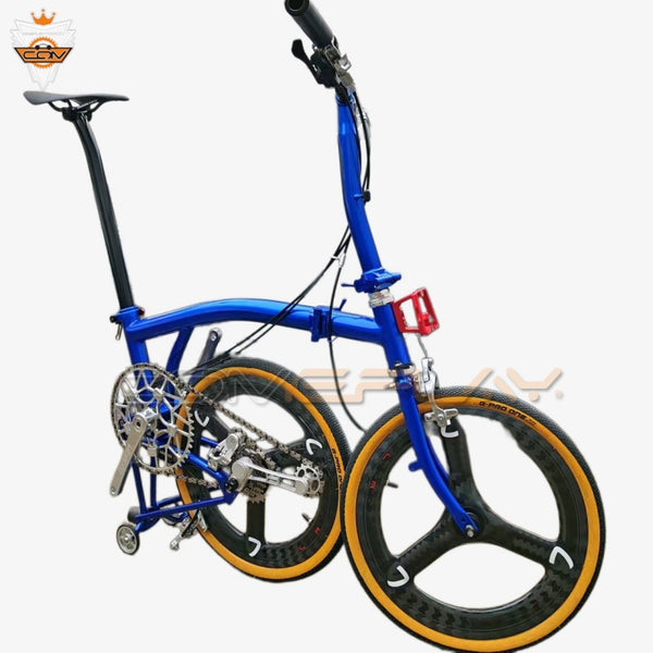 Full aero titanium Brompton tri-fold bicycle 