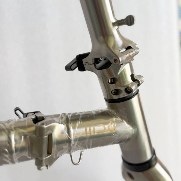 HEXATI T18 Full Titanium Frame Set – Pre‑Assembled DIY Kit | Brompton T Line compatible | Includes Headset, Suspension, Seatpost Clamp & E‑Hook