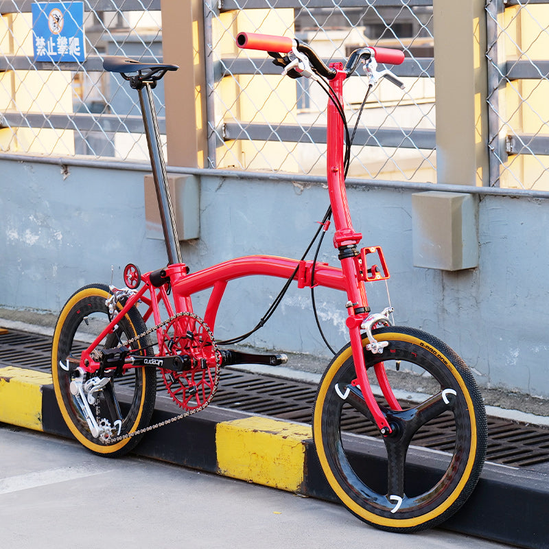 Full aero titanium brompton 16 Inch tri-fold Folding Bike with 7