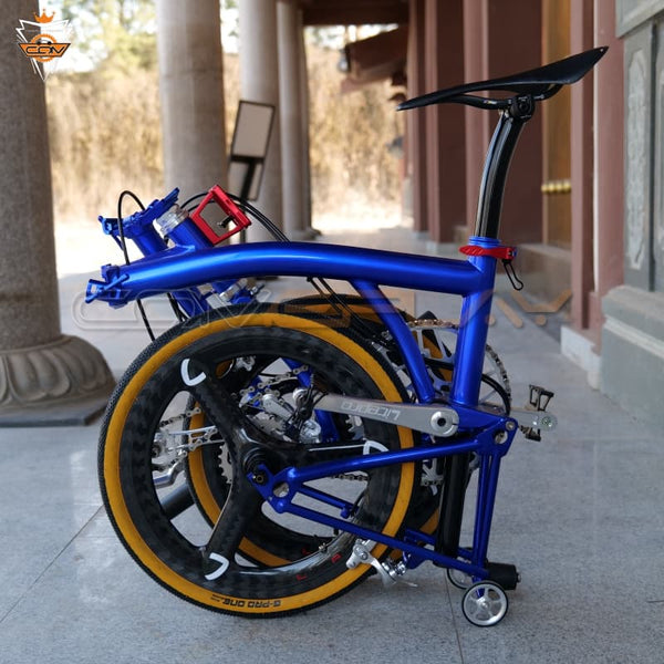 Full aero titanium Brompton tri-fold bicycle 16inch 7speed