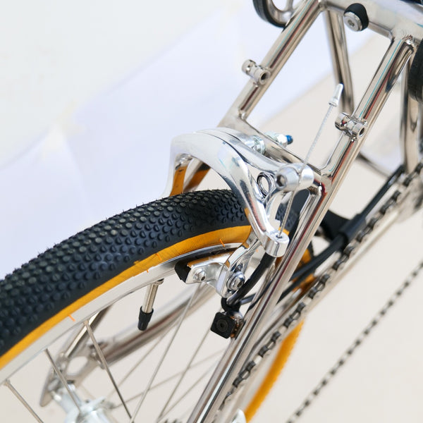 7 speed full aero titanium brompton bike with carbon wheelsets  hand polished mirror finish