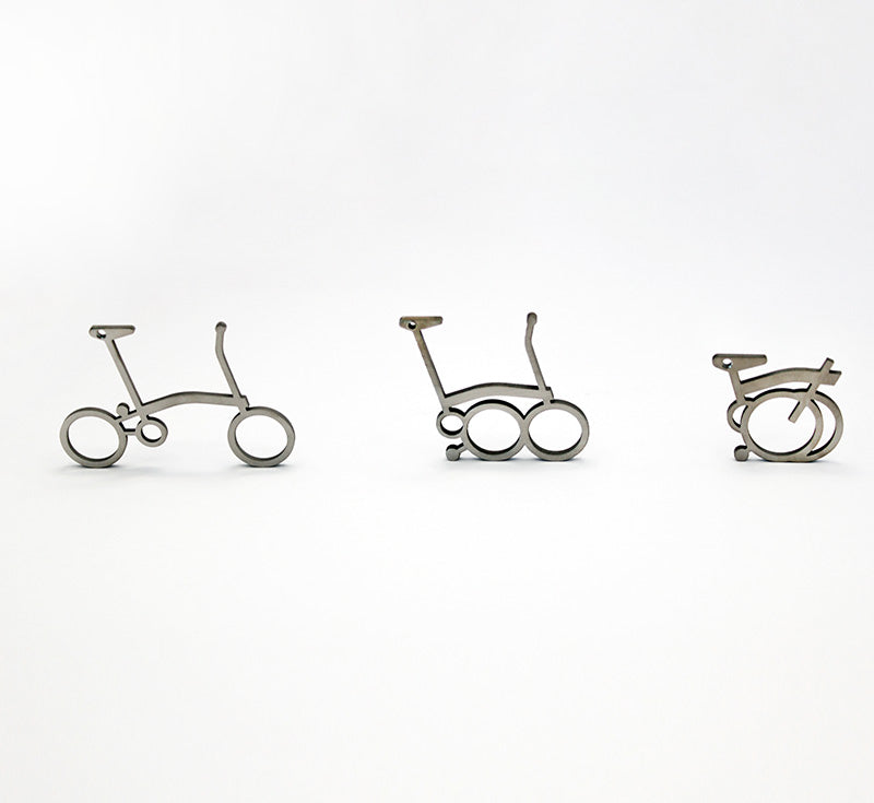 Brompton Iconic Titanium Decor, Pendant Keychain, Brompton Bike 