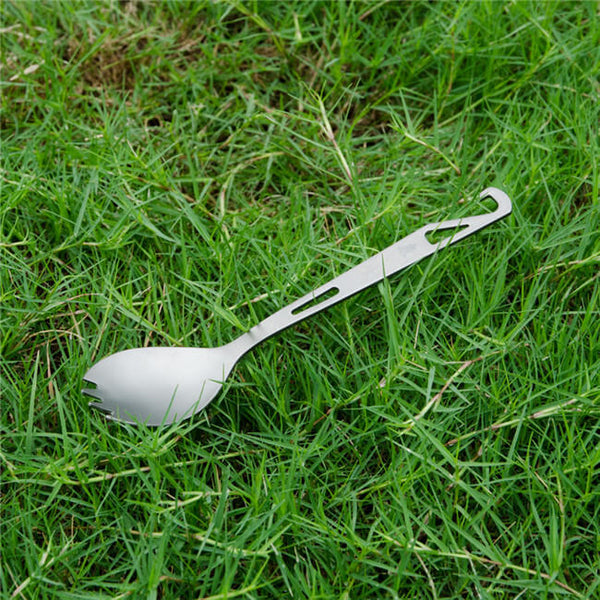 Titanium Spork (Spoon Fork) with Bottle Opener Extra Strong Ultra Lightweight (Ti)